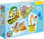 Puzzle për kalamaj Multigra Baby 4n1 Kafshë të Egra, set me 4 puzzle, shumëngjyrëshe
