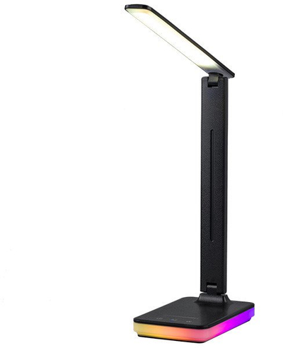 Lampë tavoline Tracer Prisma, LED, ndriçim RGB, e zezë