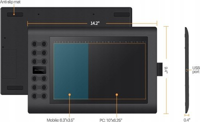 Tablet grafik Gaomon M106K Pro, 8192 nivele presioni, 10"x6.25", i zi