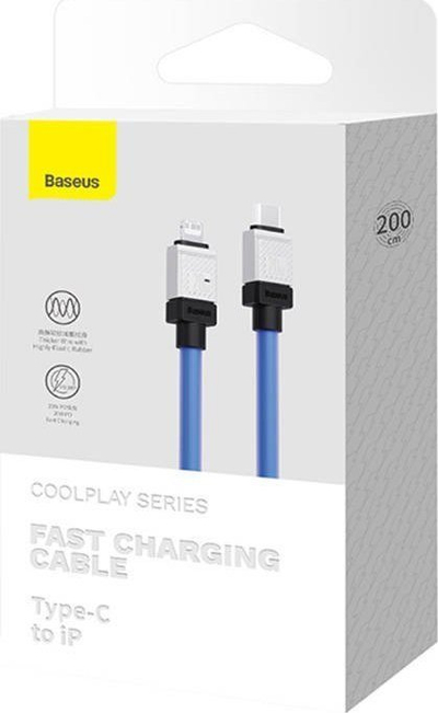 Kabllo USB Baseus USB C në Lightning, 2 m, e zezë