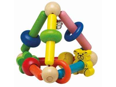 Lodër druri zhurmuese KREA Multi Rattle, për bebe, shumëngjyrëshe