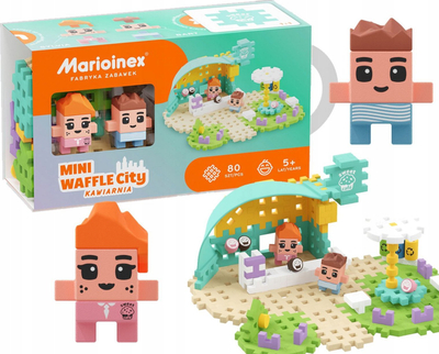 Lodra konstruktive Marioinex Mini Waffle Blocks Café, 80 pjesë, për ndërtime 2D dhe 3D, shumëngjyrëshe