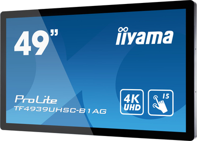 Ekran interaktiv Iiyama ProLite TF4939UHSC-B1AG, 49\", 4K UHD, IPS, i zi