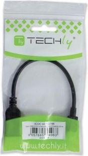 Nдaрyвaч HDMI Techly ICOC HDMI-F-002, 2 порти, кабел 30 cm, црн