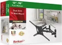 Mbajtës muri për TV Barkan 13"-90", me dy krahë, 60 kg, i zi