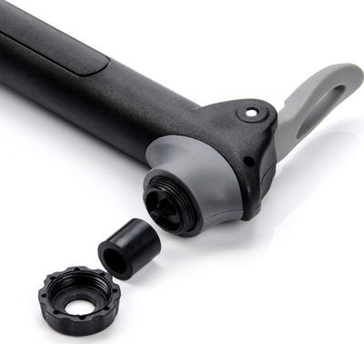 Pompe biçiklete Meteor MINI Stroke, universale Presta Schrader, plastike, e zezë