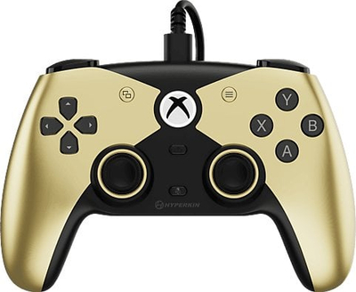 Kontrollor lojrash Hyperkin Competitor me kabllo, për Xbox One, Series X S dhe PC, ngjyrë ari me të zezë
