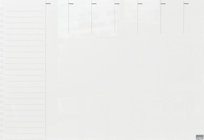 Tabelë xhami javore Nobo Glass Weekly Planner 1915602, 430x560mm, e bardhë