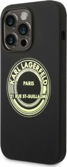 Mbrojtëse telefoni Karl Lagerfeld KLHCP14LSRSGRCK, për iPhone 14, silikon, gri