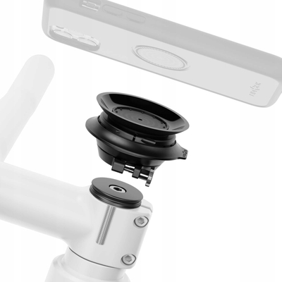 Mbajtëse telefoni për biçikletë Fidlock Vacuum Ahead Cap Base, kapak ahead 1 1/8", rrotullim 360°, e zezë