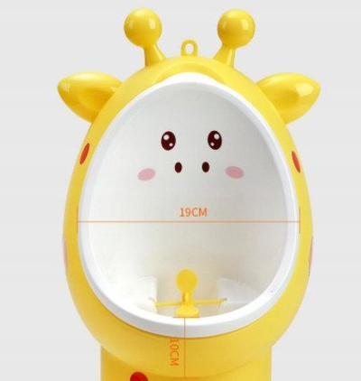 Urinal për fëmijë Giraffe, montim në mur dhe dysheme, i verdhë