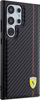 Kuti telefoni Ferrari Carbon Printed Line për Samsung Galaxy S24 Ultra, hardcase, efekt karboni, e zezë