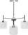 Lampë varëse Activejet MIRA 3P, 3xE27, metal xham, argjend me të bardhë
