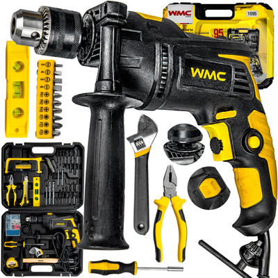 Set bormashine me goditje WMC Impact Drill, 750W, 96 pjesë, me valixhe