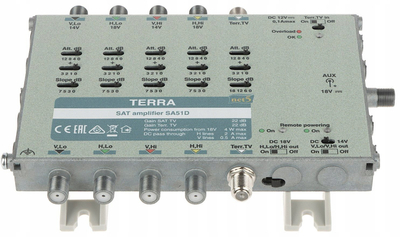 Amplifikator për multiswitch Terra SA-51D, 5 hyrje, satelitor dhe tokësor