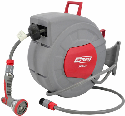 Bobinë automatike ujitëse Raider Garden Hose Reel 1/2", 15m, plastike, gri
