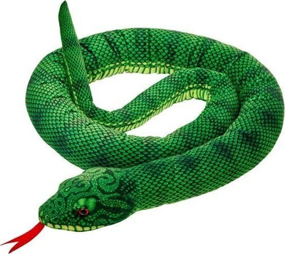 Lodër pelushi gjarpër Beppe Plush Long Snake, 180cm, jeshil