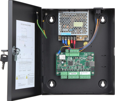 Sistem kontrolli accessi Hikvision DS-K2801, 1 derë, 10000 karta, i zi