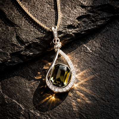 Qafore Silver me Gurë Kristali – Elegancë me Shkëlqim