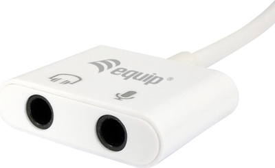 Adaptor audio Equip USB C, 2x 3.5mm, i bardhë
