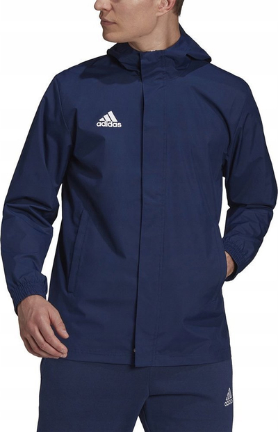 Xhaketë sportive Adidas Entrada 22 M IK4011, të papërshkueshme nga uji, me kapuç, blu navy