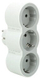 Adapter trefish Legrand 3x2P+T, 16A 3680W, i bardhë gri