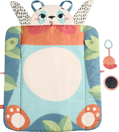 Tapet loje Fisher-Price 3-in-1 Roly-Poly Panda, i madh, i palosshëm, shumëngjyrësh