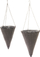 Shportë varëse 4Living Onyx Cone, poli ratan, 25-30cm, gri