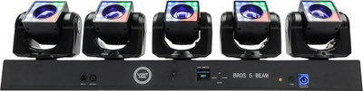 Reflektor skenik Light4Me BROS 5 BEAM, LED RGBW, me DMX, i zi