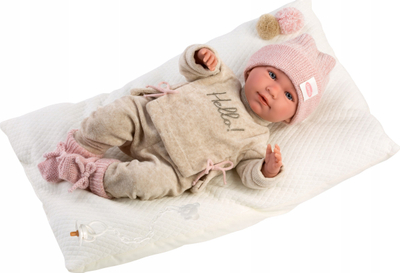 Kukull bebe Llorens New Born 74020, trup prej materiali, me tinguj, 42 cm