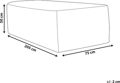 Mbulesë për mobilje kopshti Beliani Rain Cover Chuva, 205 x 75 x 50 cm, që s’e merr uji, gri