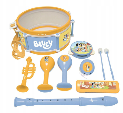Set muzikor për fëmijë Lexibook Bluey K360BY, 7 pjesë, blu e verdhë