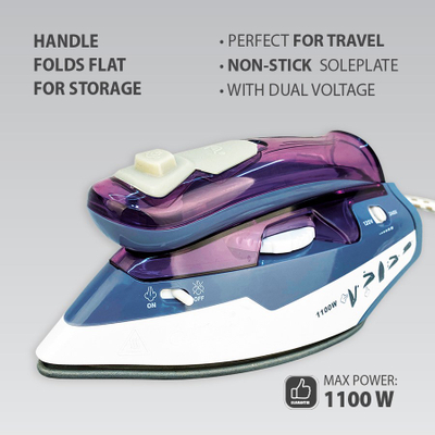 Hekur udhëtimi Maestro MR-317T, 1100W, avull dhe i thatë, i bardhë