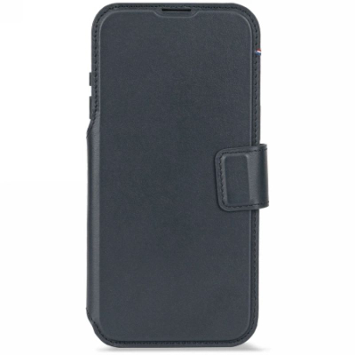 Mbulesë telefoni Decoded Folio për iPhone 17 Pro, lëkurë natyrale, me xhepa kartash, blu navy