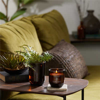 Qiri aromatik Debenhams Lavender &amp; Cypress Renew Medium, dyll soje dhe kokosi, aromë livandë dhe kedër