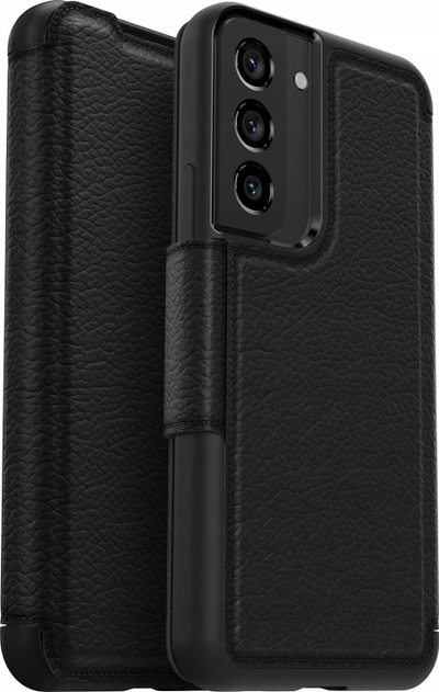 Këllëf telefoni OtterBox Strada Folio, për Samsung Galaxy S22, lëkurë, i zi