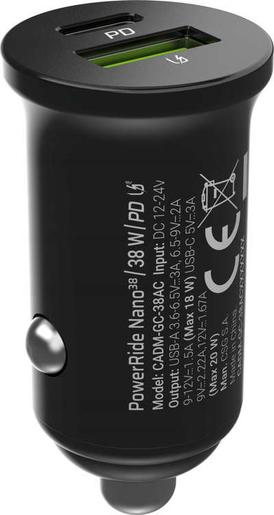 Karikues makine Green Cell GC CADM GC 38AC, 38W, USB C dhe USB A, i zi