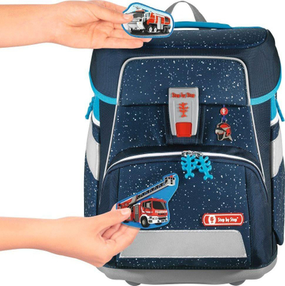 Set magnetik Step by Step Magic Mags Fire Engine, për çantë shkolle, i kuq