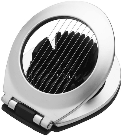 Prerëse vezësh 2 në 1 String Slicer, çelik inoks dhe plastikë, feta dhe kubikë, gri