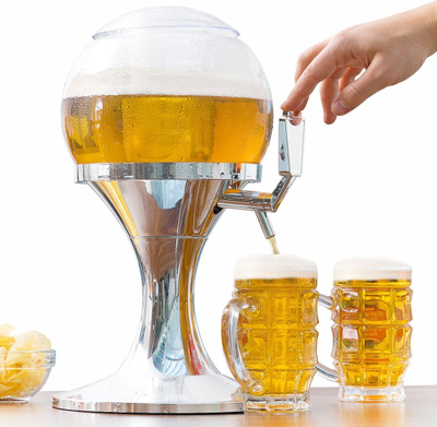 Диспенсер за пиво со ладење InnovaGoods Ball, 3.5L, проѕирен