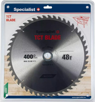 Teh sharre rrethore Specialist+ TCT Blade, 400mm, 48 dhembë, argjendtë