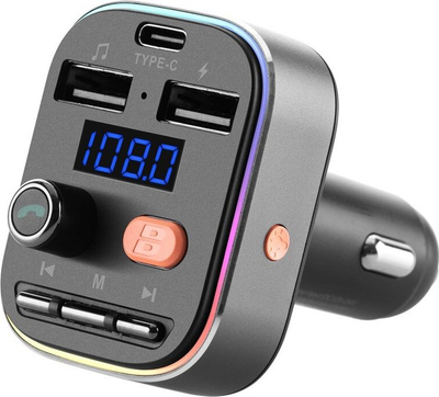 Transmetues FM për makinë Gogen CTR 348 BT C, Bluetooth 5.0, USB dhe USB C, i zi