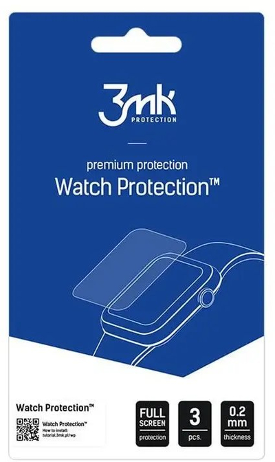 Mbrojtëse ekrani 3mk Watch Protection FlexibleGlass për Realme Watch S5, 3 copë, 0.2 mm