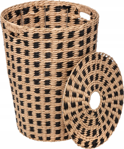 Shportë rrobash 5five Paper Laundry Basket 40L, me kapak, bezh e zezë
