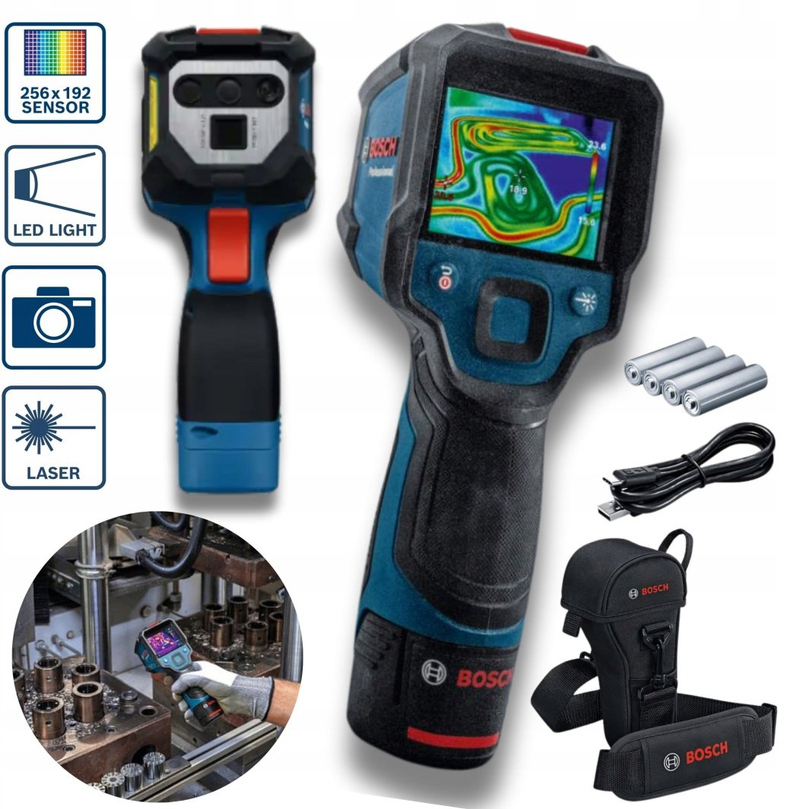 Kamerë termike Bosch GTC 12V-450-13, USB-C, IP54, blu