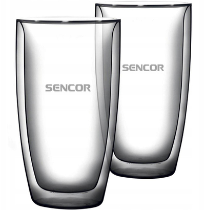 Set gotash latte Sencor SGX 002, 380 ml, qelq borosilikat, transparente