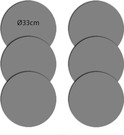 Set mbështetëse tavoline Bertoni Kiss, 6 copë, rrethore 33 cm, shumëngjyrëshe