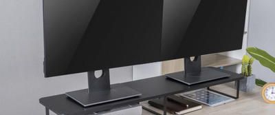 Stendë tavoline Gembird MS-TABLE2-01, për 2 monitorë ose laptopë, e zezë