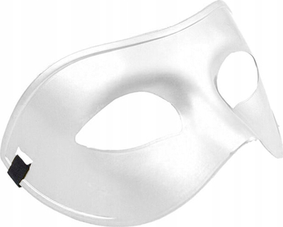 Maskë veneciane BQ85A, plastike, për kostum, e bardhë