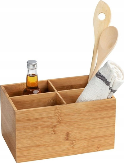 Kuti për sistemim Terra Bamboo, me 3 ndarje, bambu, kafe
